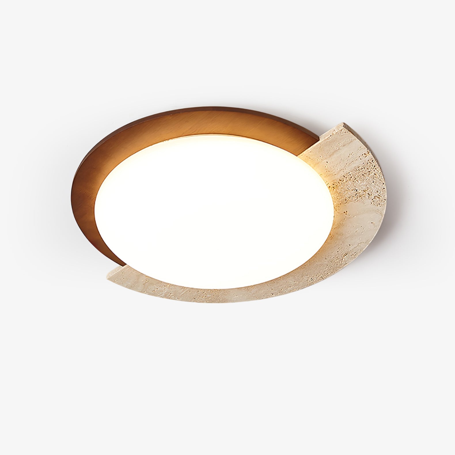 Ivnoran Arc-Rim Travertine Ceiling Light - Letslighting