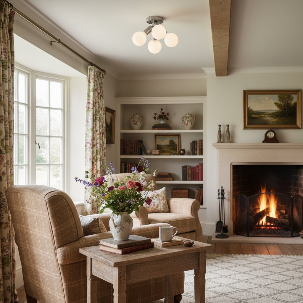 Pearl Opal White Brass Flush Mount Light Living Room
