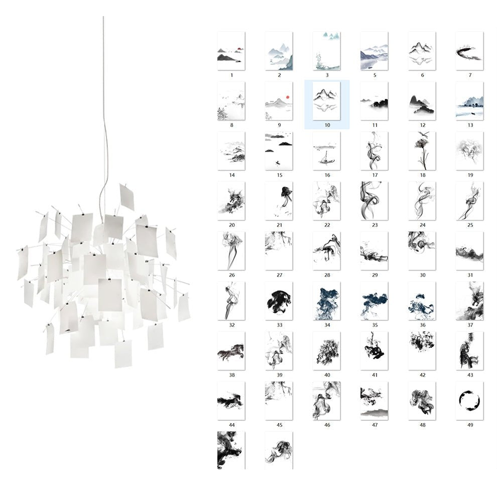 Lustra Chandelier Paper Customizable Creative - Letslighting