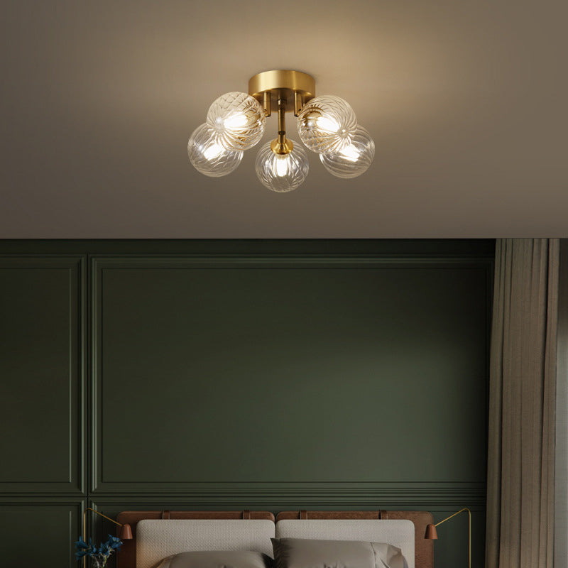 Valentina Modern Bubble Brass & Glass Ceiling Light