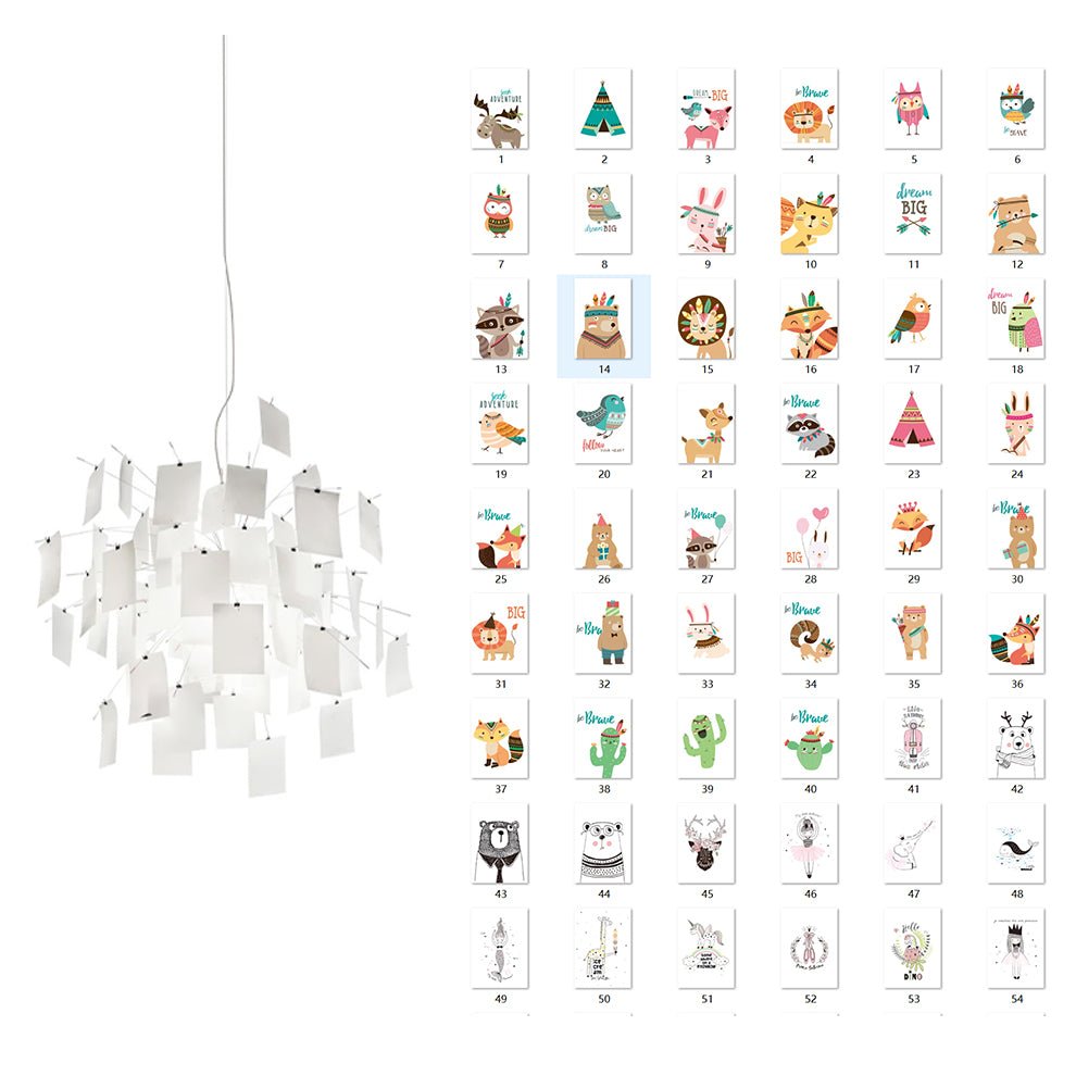 Lustra Chandelier Paper Customizable Creative - Letslighting