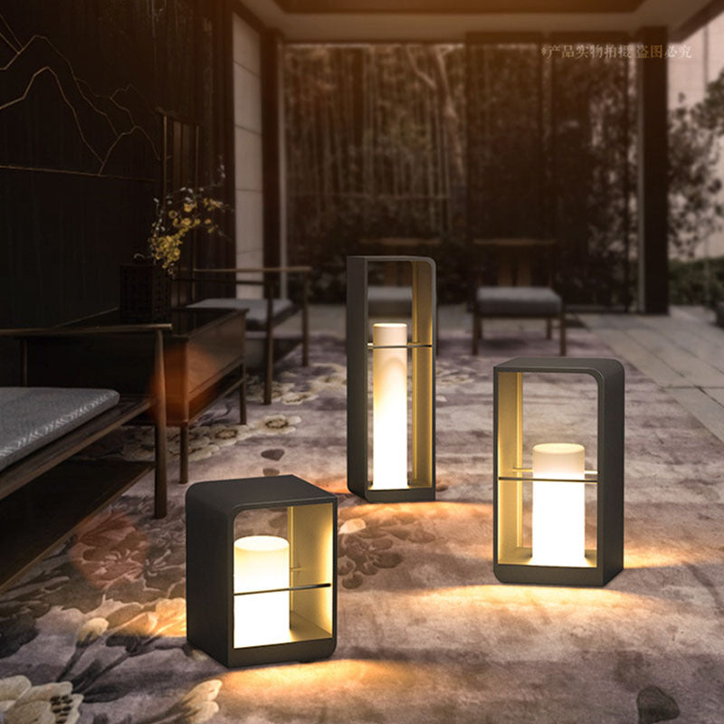 Orr Minimalist Cuboid Candle Outdoor Floor Lamp Garden