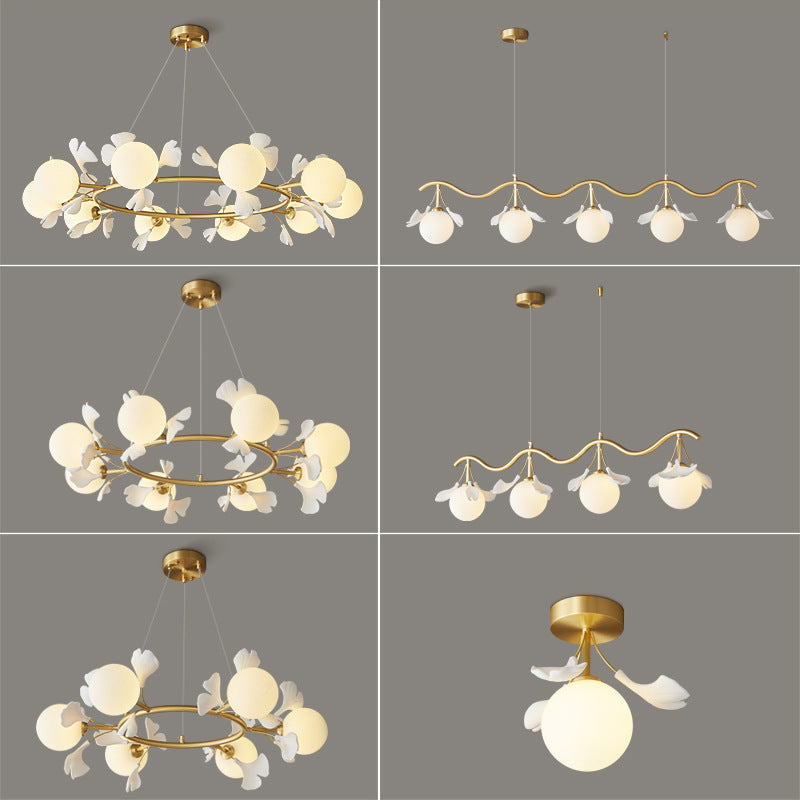 Olivia Luxury Minimalist Chandelier Creative Leaf Glass Living Room - Letslighting