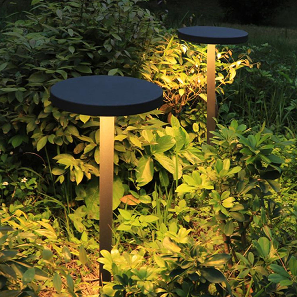Ray Modern Metal Disc Solar Outdoor Bollard Light