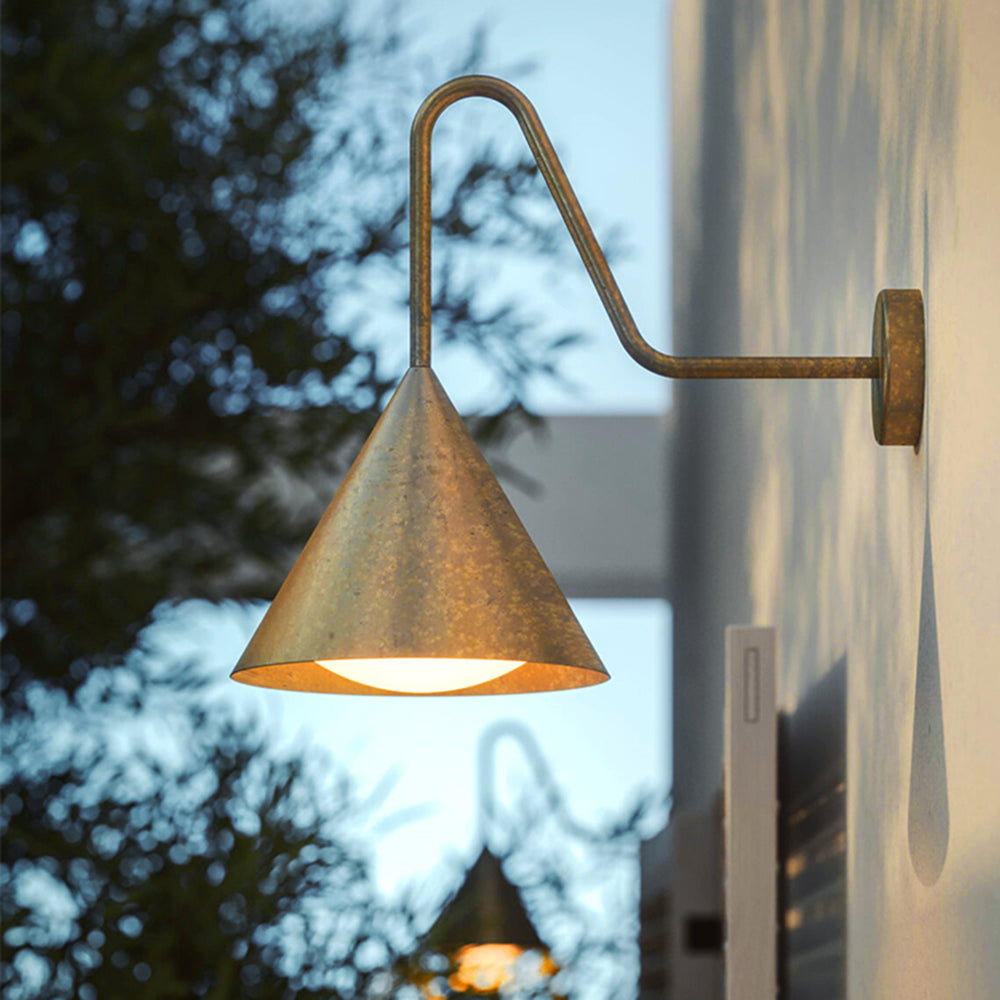 Arisha Modern Minimalist Cone Outdoor Waterproof Wall Lamp,Black/Gold - Letslighting