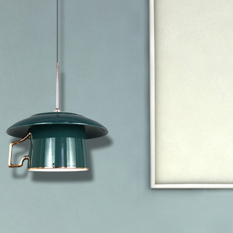 Valentina Square Handle Cup Ceramic LED Pendant Light Living Room