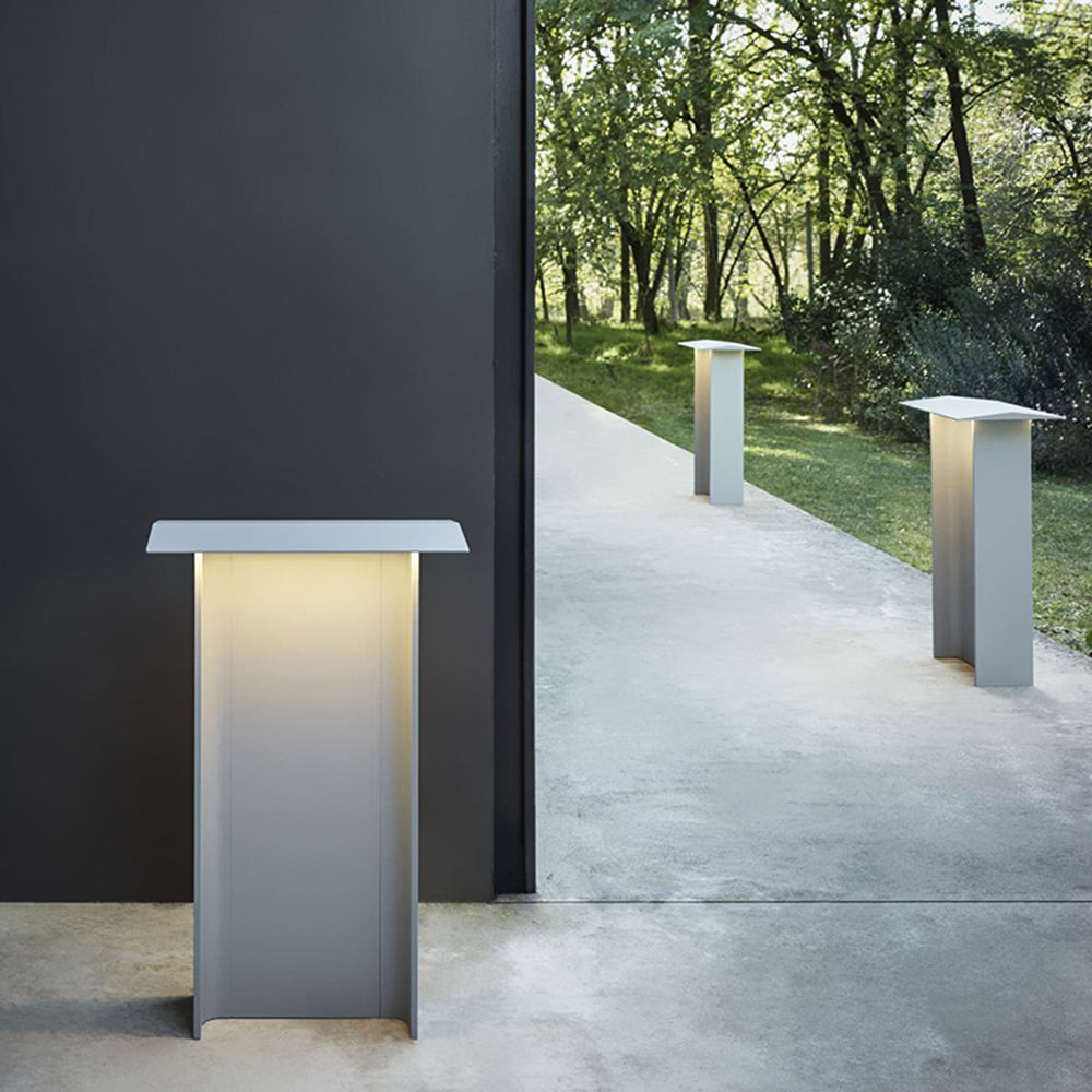Ray Modern Metal Rectangular Solar Outdoor Path Light