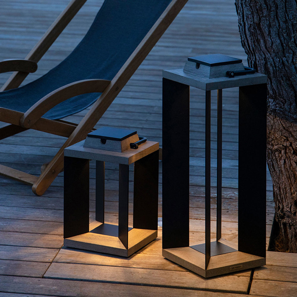 Ray Contemporary Rectangular Solar Outdoor Floor Lamp