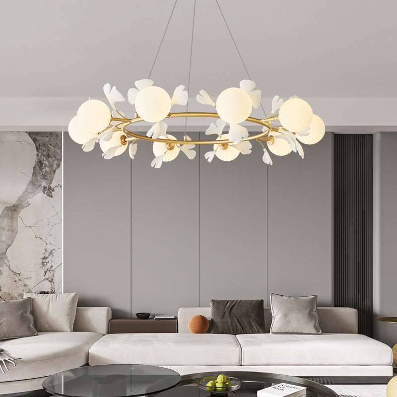 Olivia Luxury Minimalist Chandelier Creative Leaf Glass Living Room - Letslighting