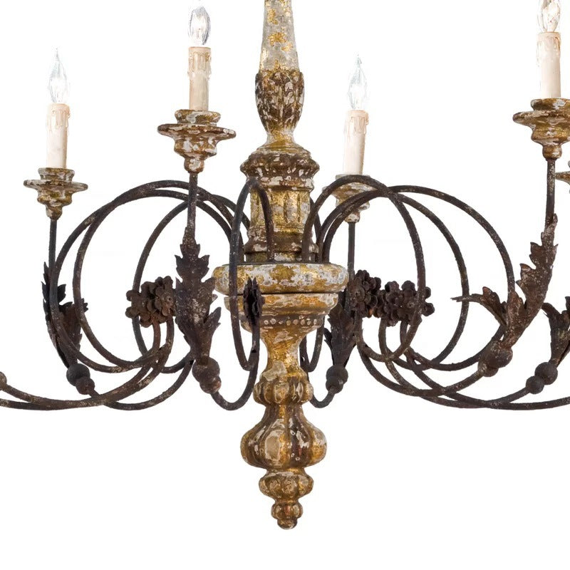 Silva Large Retro Creative Chandelier Wood Metal Living Room - Letslighting