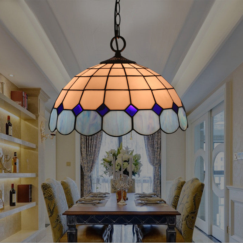 Tiffany Luxury Vintage Pendant Light Gemstone Glass Living Room