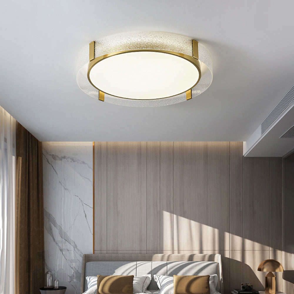 Arisha Modern Round Glass Flush Mount Ceiling Light - Letslighting