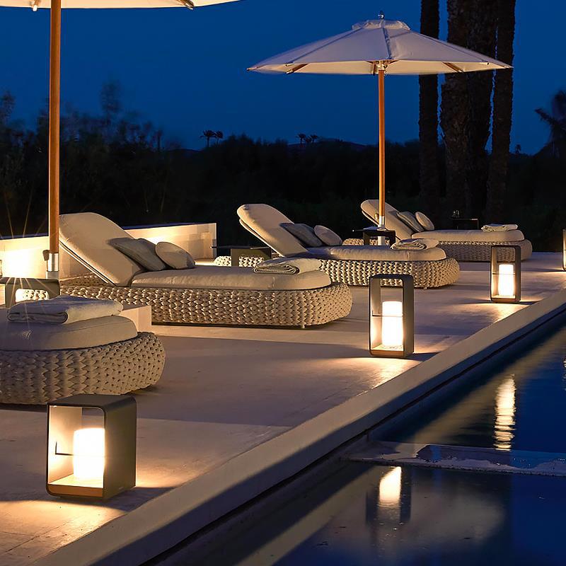 Orr Minimalist Cuboid Candle Outdoor Floor Lamp Garden