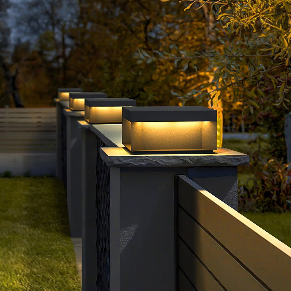 Ray Outdoor Post Lamps Modern Square Solar