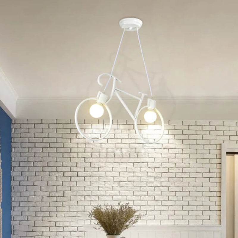 Mira Modern Creative Bicycle Shape LED Pendant Light Metal Kids Room