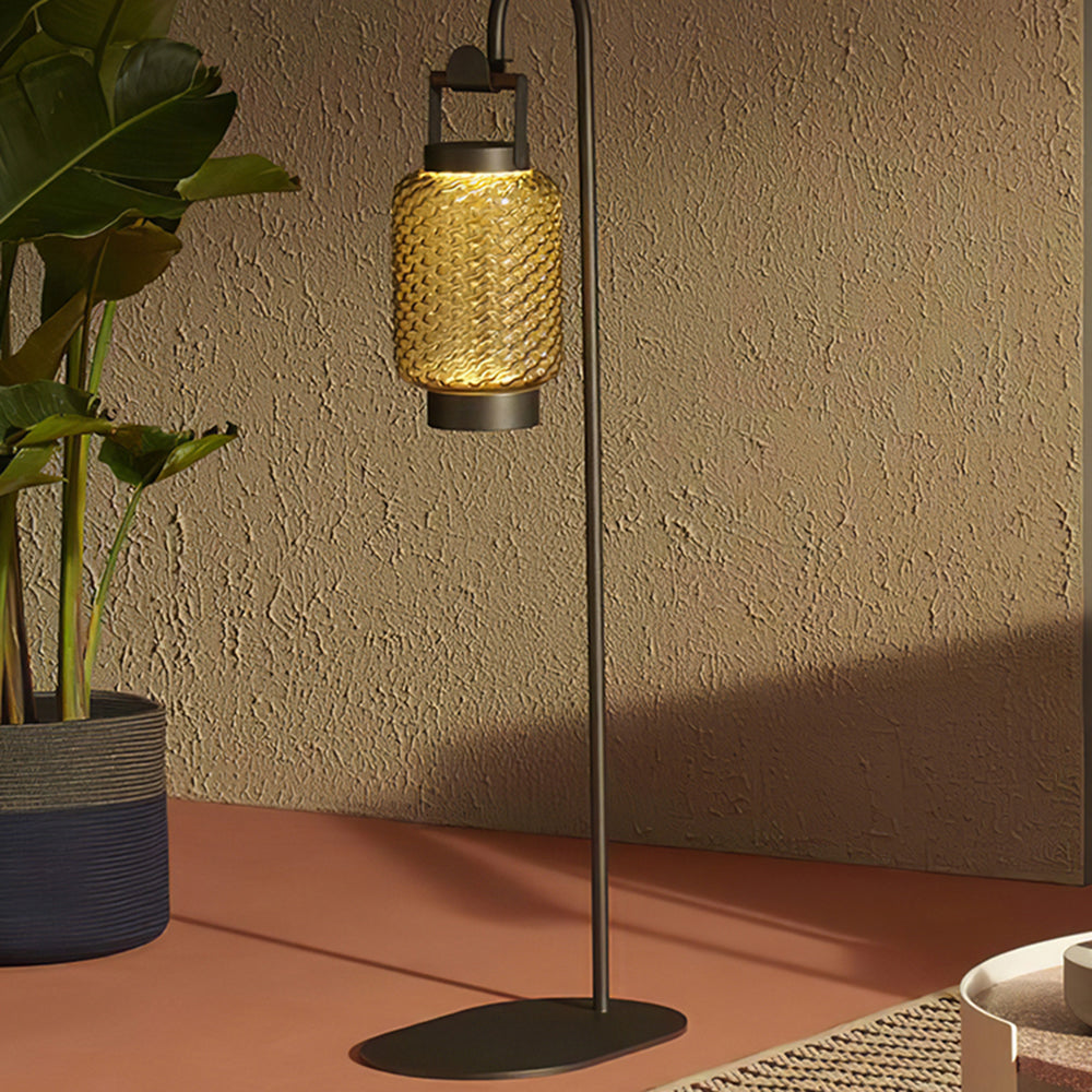 Valentina Vintage Lantern Metal/Glass Outdoor Floor Lamp