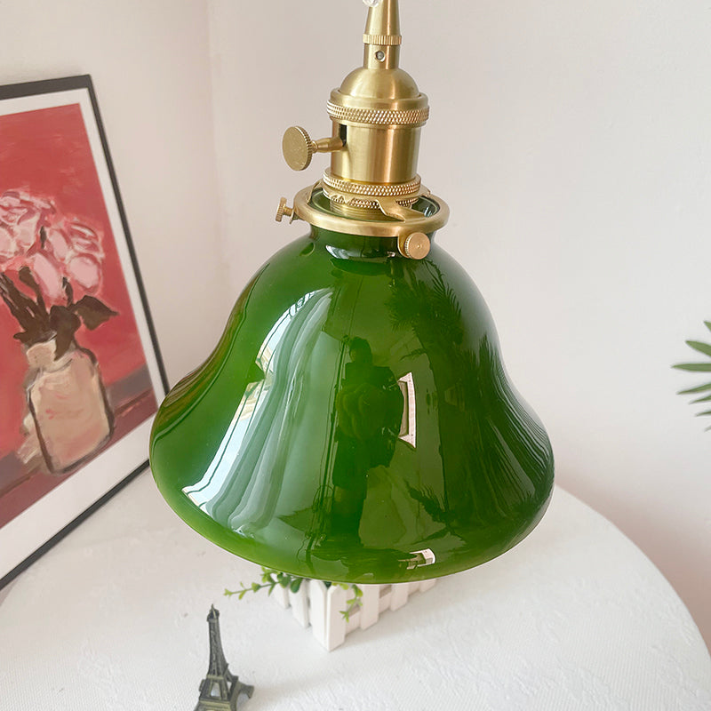 Valentina Rustic Vintage LED Pendant Light Copper Glass Dining Room