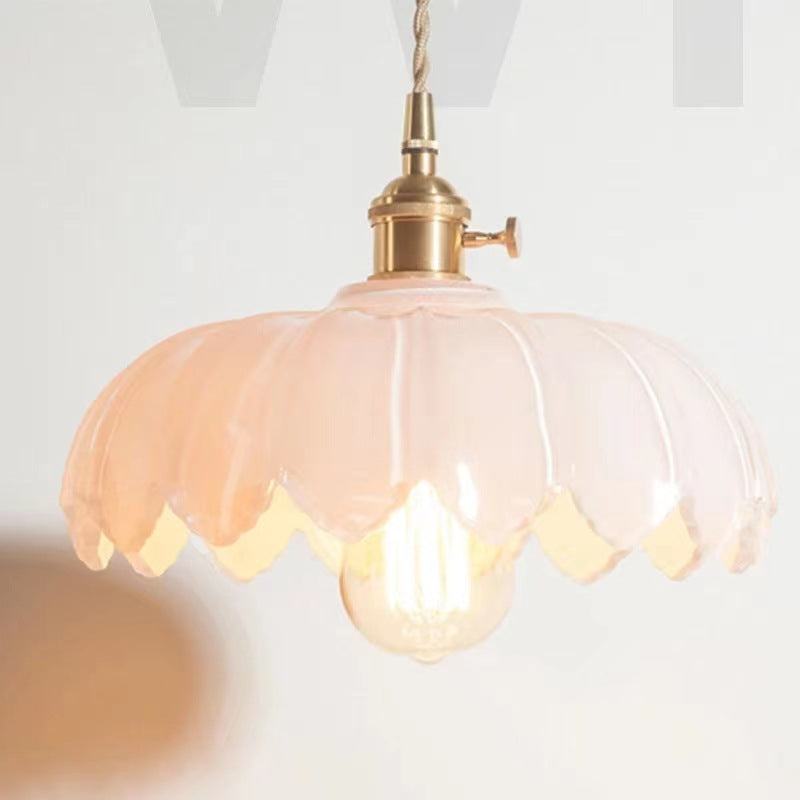 Valentina Retro LED Flower Pendant Light Glass Metal Dining Room - Letslighting