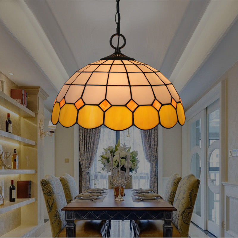 Tiffany Luxury Vintage Pendant Light Gemstone Glass Living Room