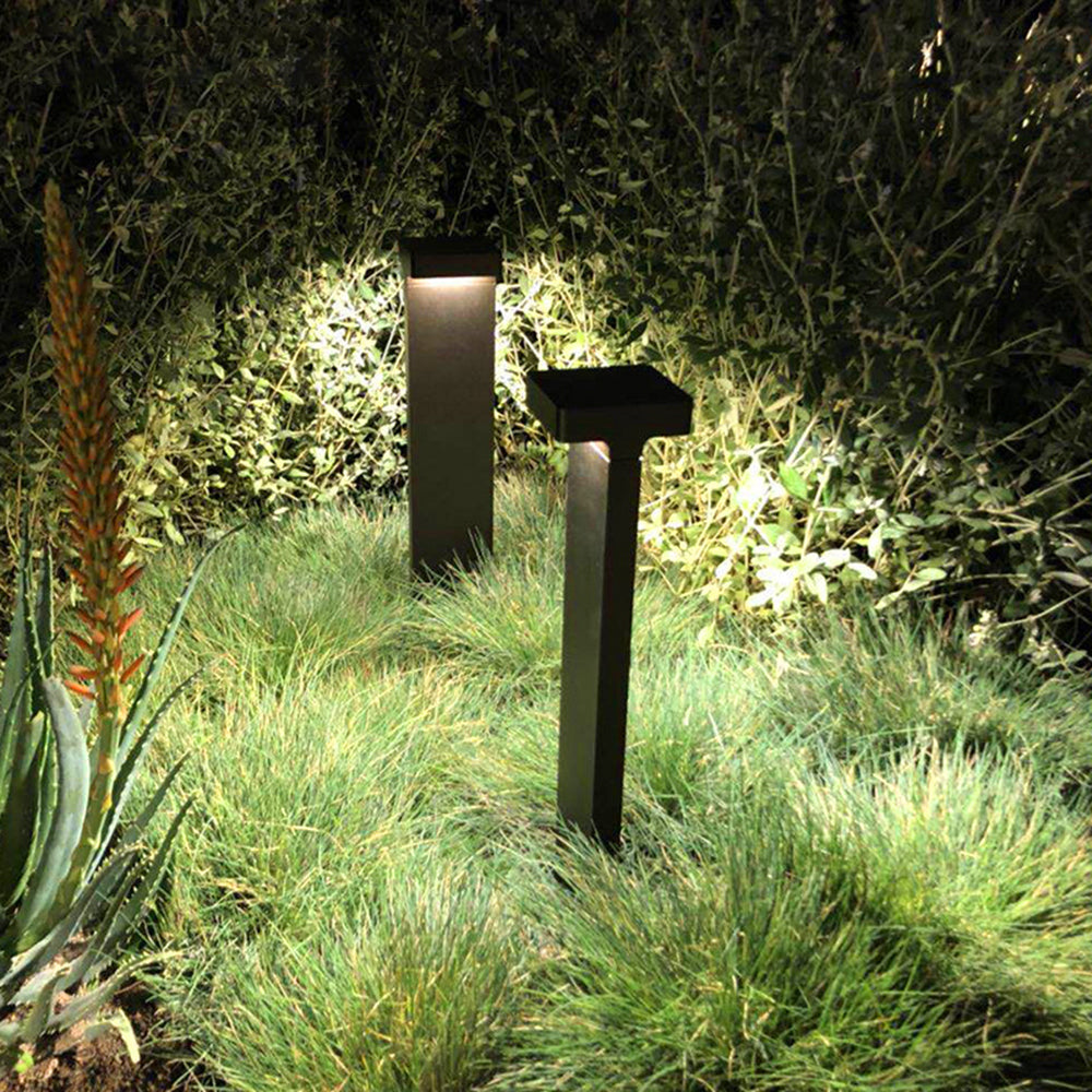 Ray Modern Metal T-Shaped Solar Outdoor Path Light - Letslighting