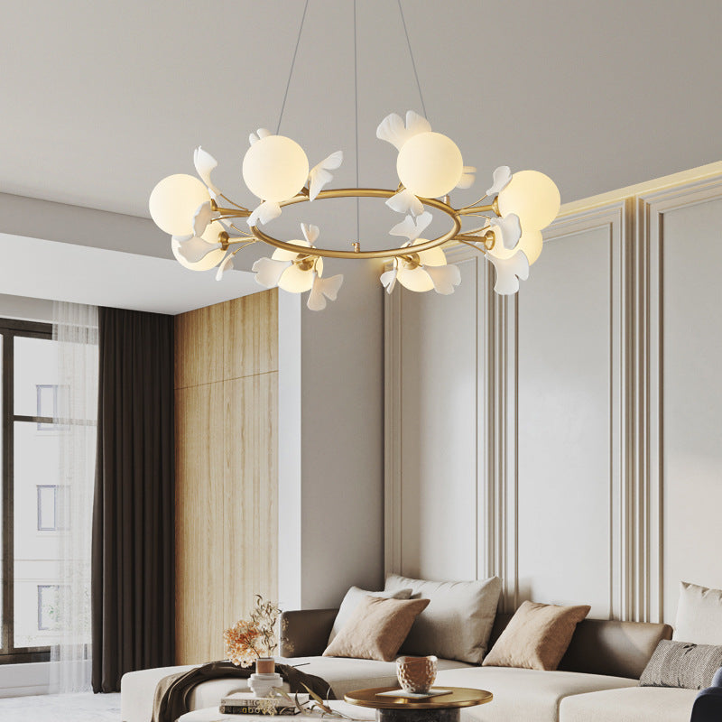 Olivia Luxury Minimalist Chandelier Creative Leaf Glass Living Room - Letslighting