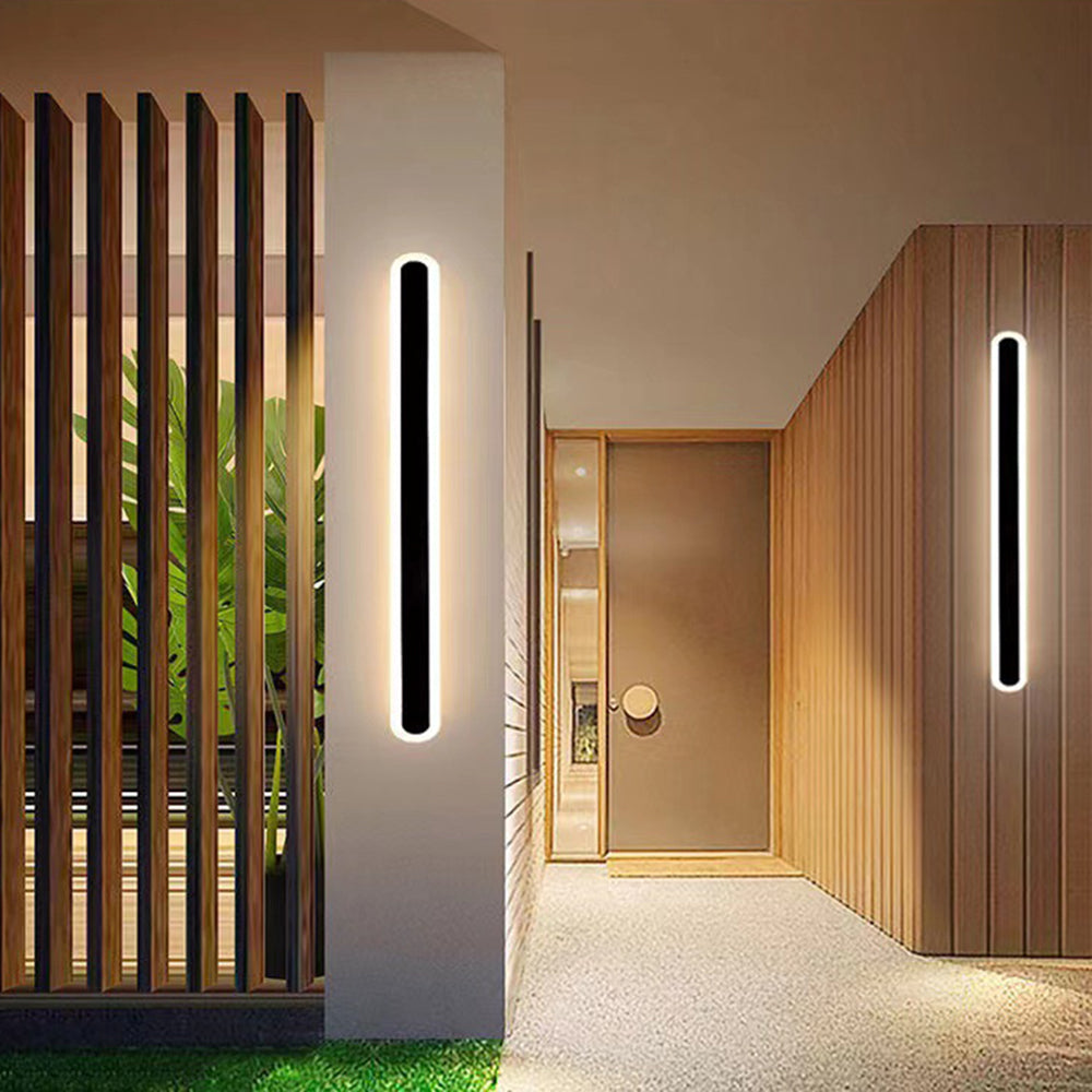Arisha Minimalist Linear Oval Outdoor Wall Lamp - Letslighting