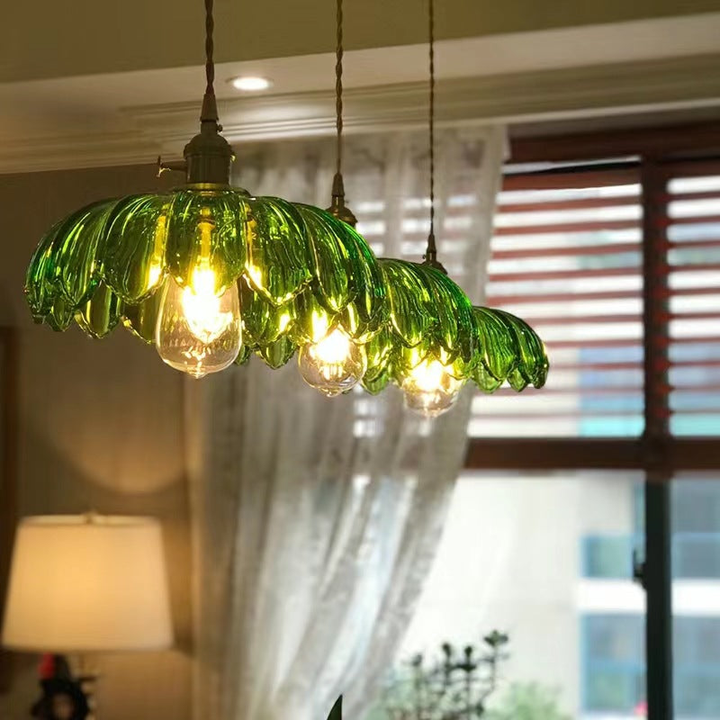 Valentina Retro LED Flower Pendant Light Glass Metal Dining Room - Letslighting