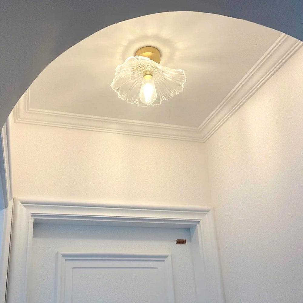 Arisha Art Deco Flower Glass Flush Mount Ceiling Light