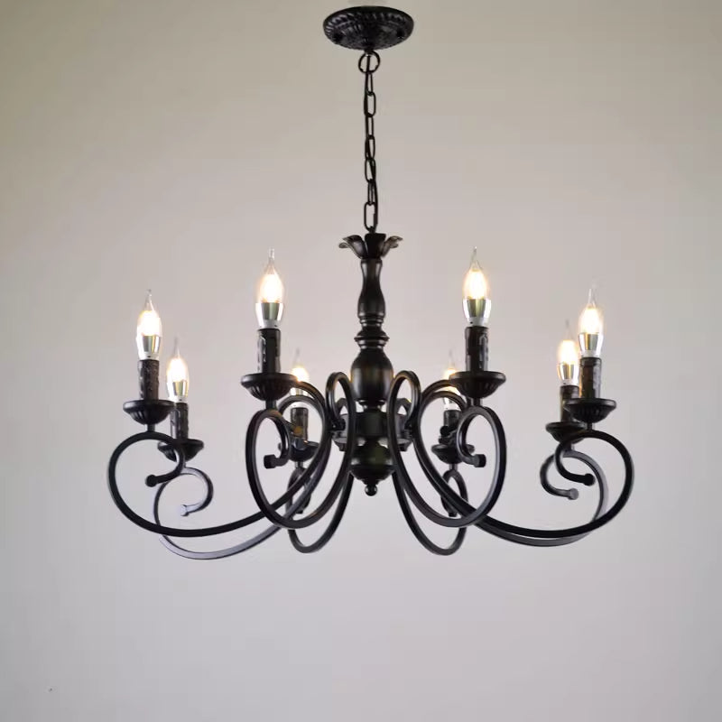 Silva Creative Retro Candle Chandelier Bedroom - Letslighting