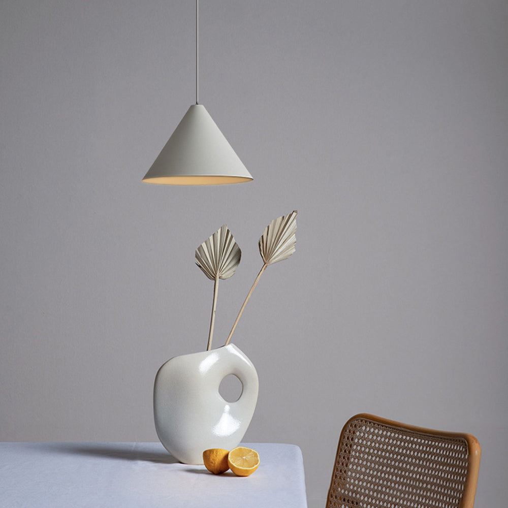 Arisha Minimalist Cone Metal Pendant Light, Gray