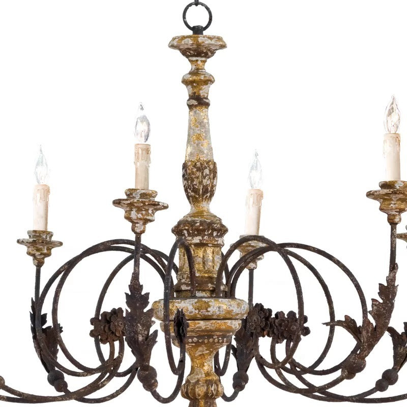 Silva Large Retro Creative Chandelier Wood Metal Living Room - Letslighting
