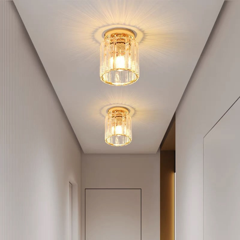 Arisha Modern Flush Mount Ceiling Light Black Gold Glass Bedroom