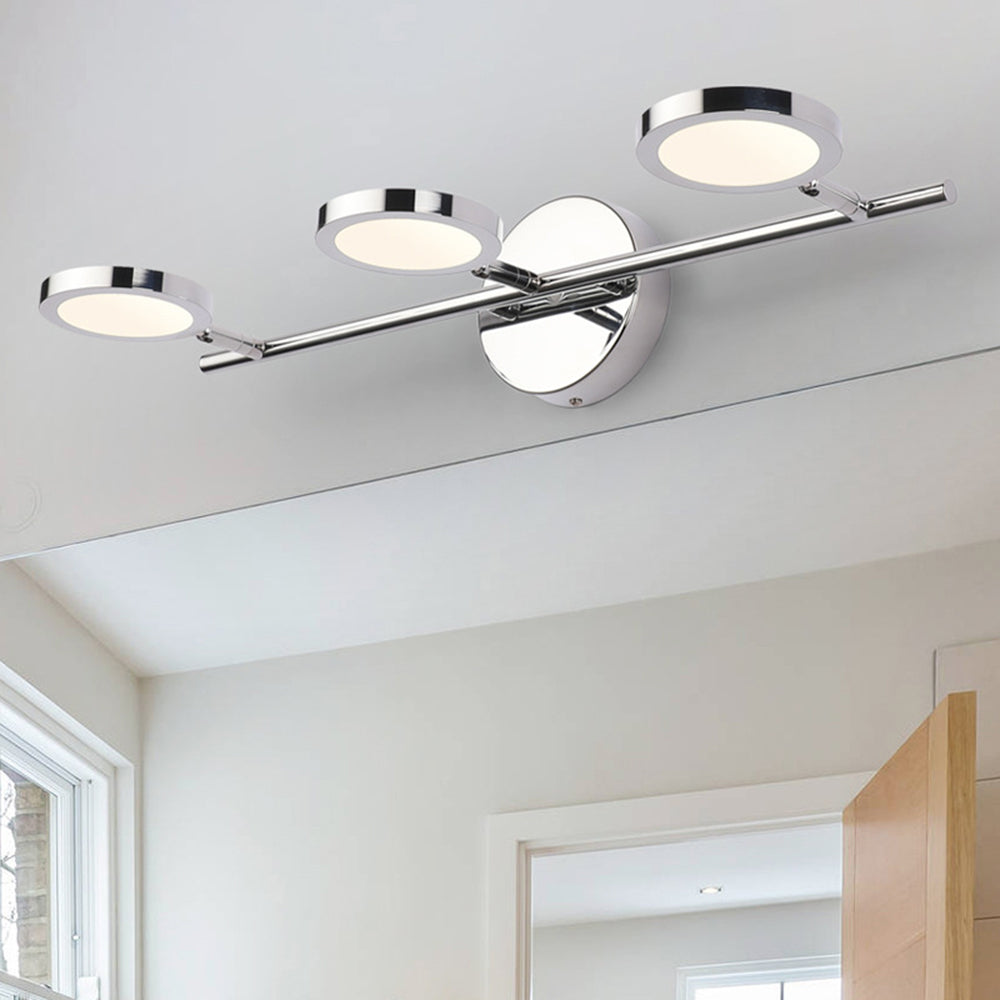 Arisha Modern Arc Wall Lamp Metal Acrylic Front Mirror Vanity
