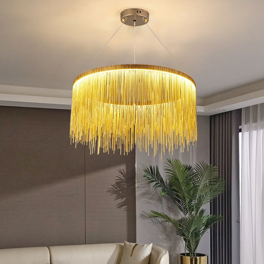 Arisha Tassel Chain Art Deco Pendant Light Living Room Hall - Letslighting