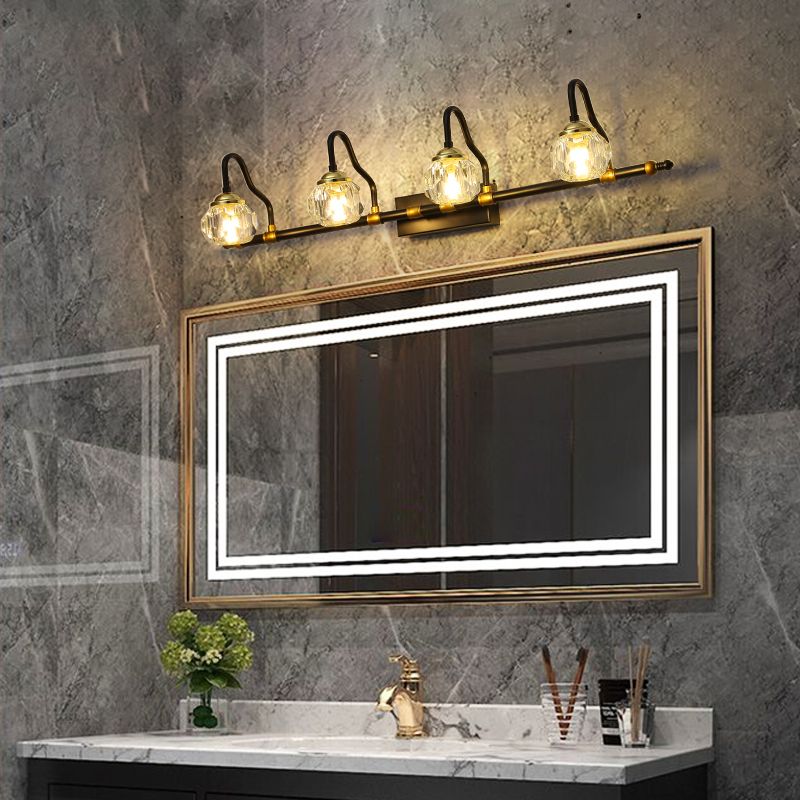 Kristy Vintage Crystal Globe Vanity Wall Lamp Bathroom - Letslighting