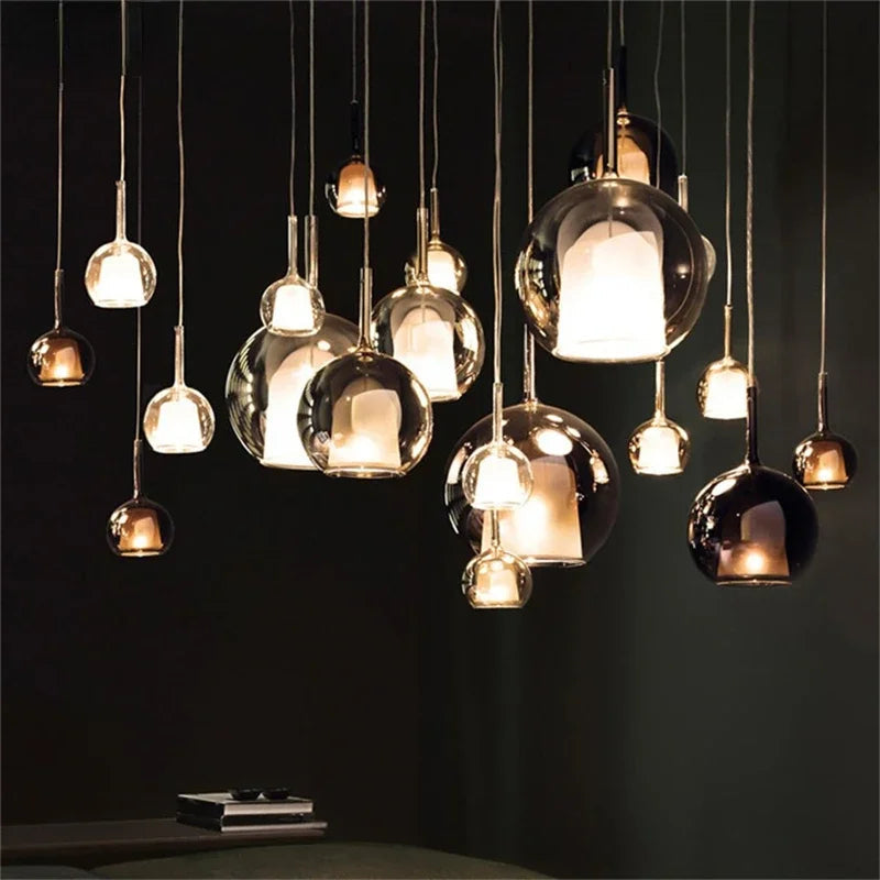 Valentina Modern Sphere LED Pendant Light Glass Dining Room - Letslighting