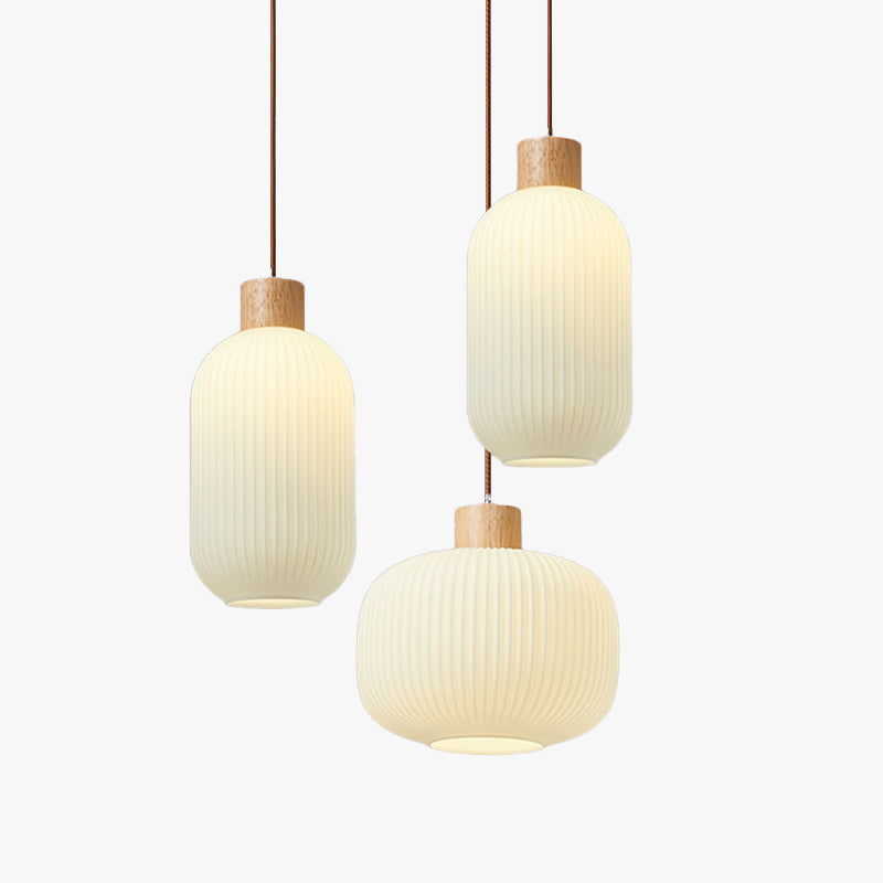 Ozawa Modern Wood Glass Pendant Light