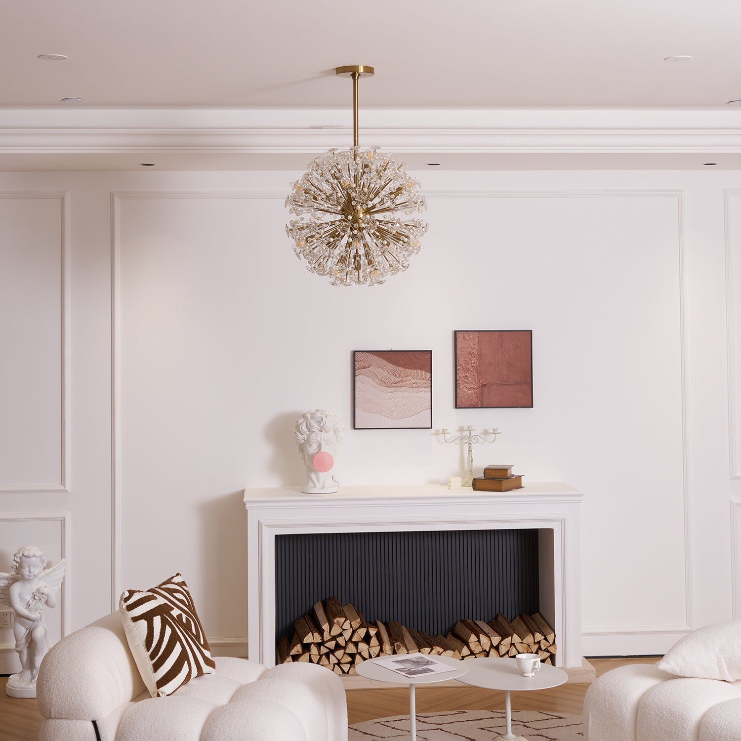 Aurora Chandelier Dickinson Gold Crystal Starburst - Letslighting