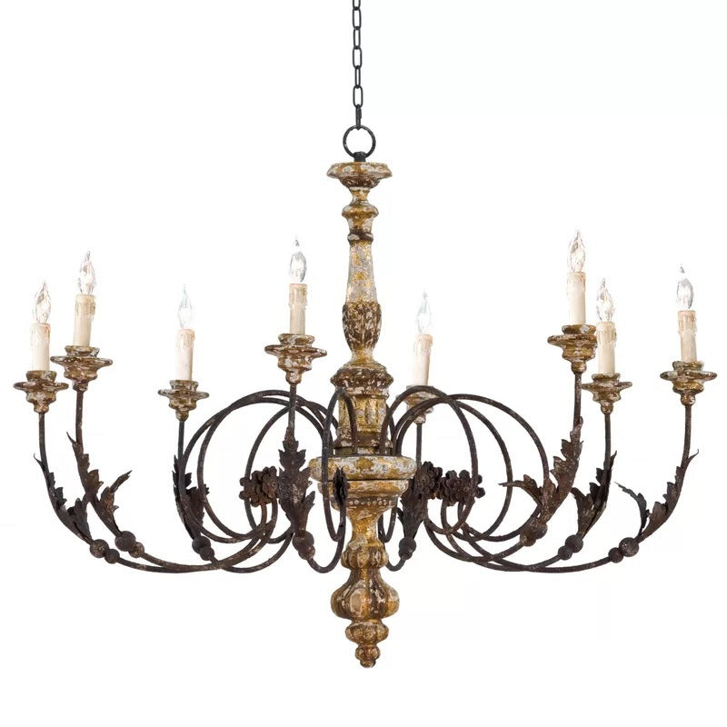Silva Large Retro Creative Chandelier Wood Metal Living Room - Letslighting