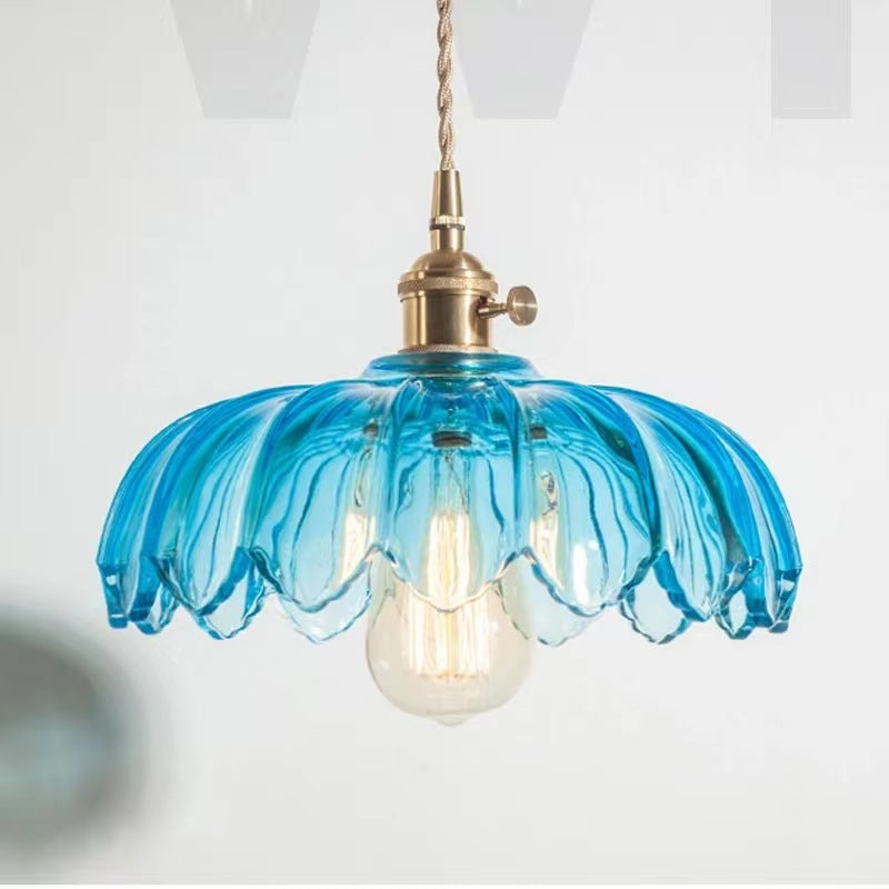 Valentina Retro LED Flower Pendant Light Glass Metal Dining Room - Letslighting
