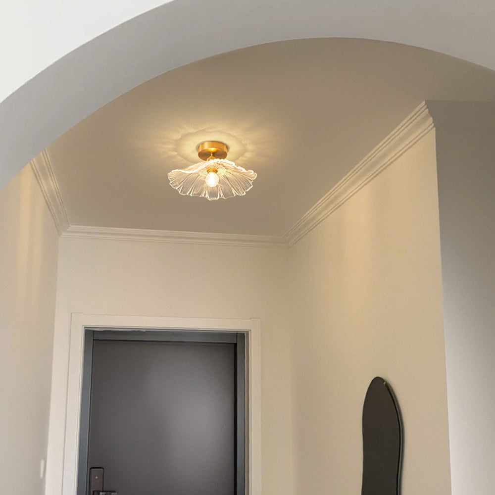 Arisha Art Deco Flower Glass Flush Mount Ceiling Light