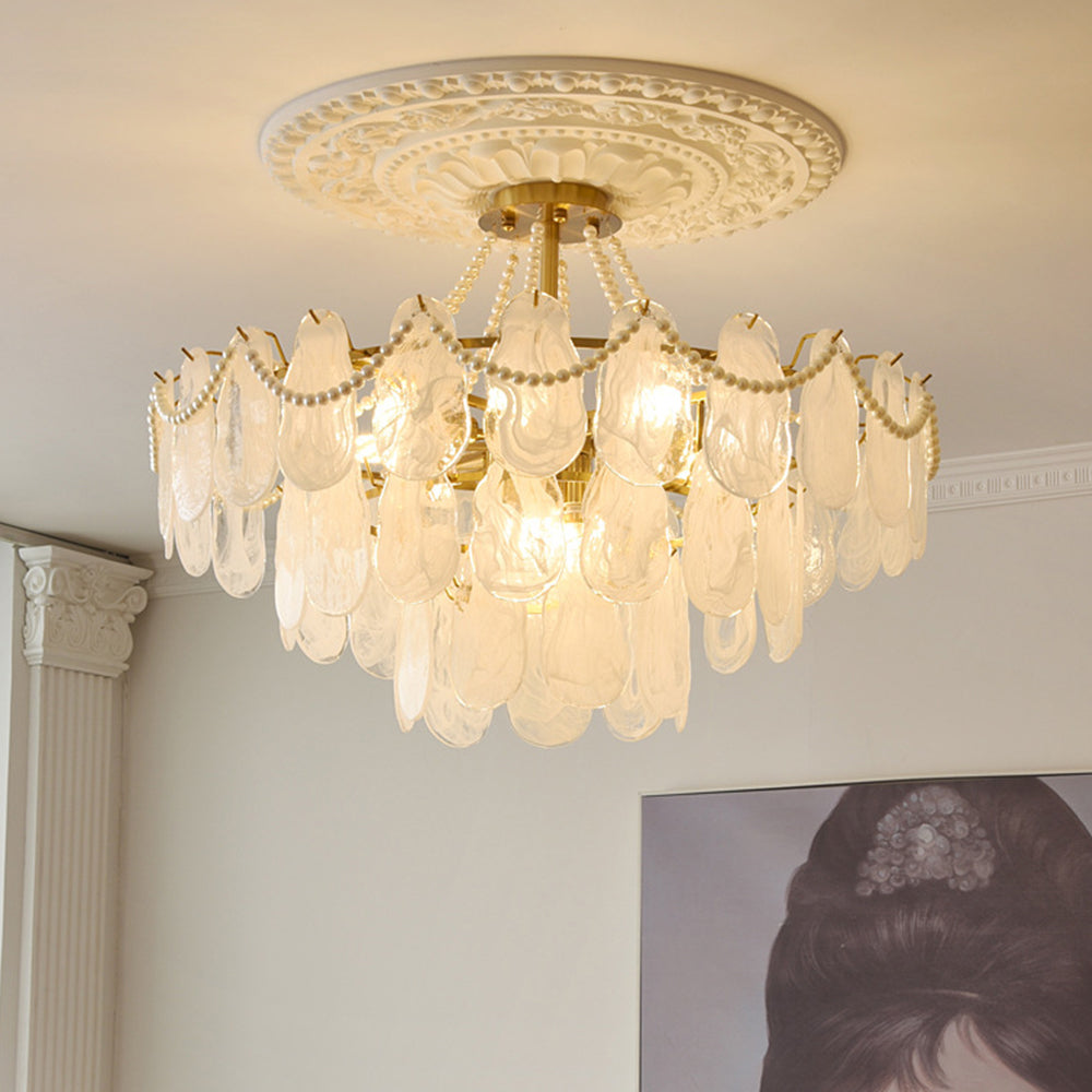 Kristy Elegant Pearl Glass Chandelier - Letslighting