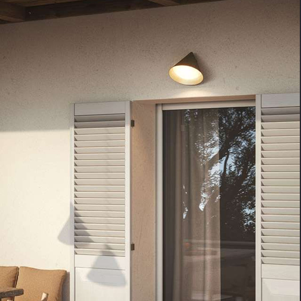 Arisha Modern Minimalist Cone Outdoor Waterproof Wall Lamp,Black/Gold - Letslighting
