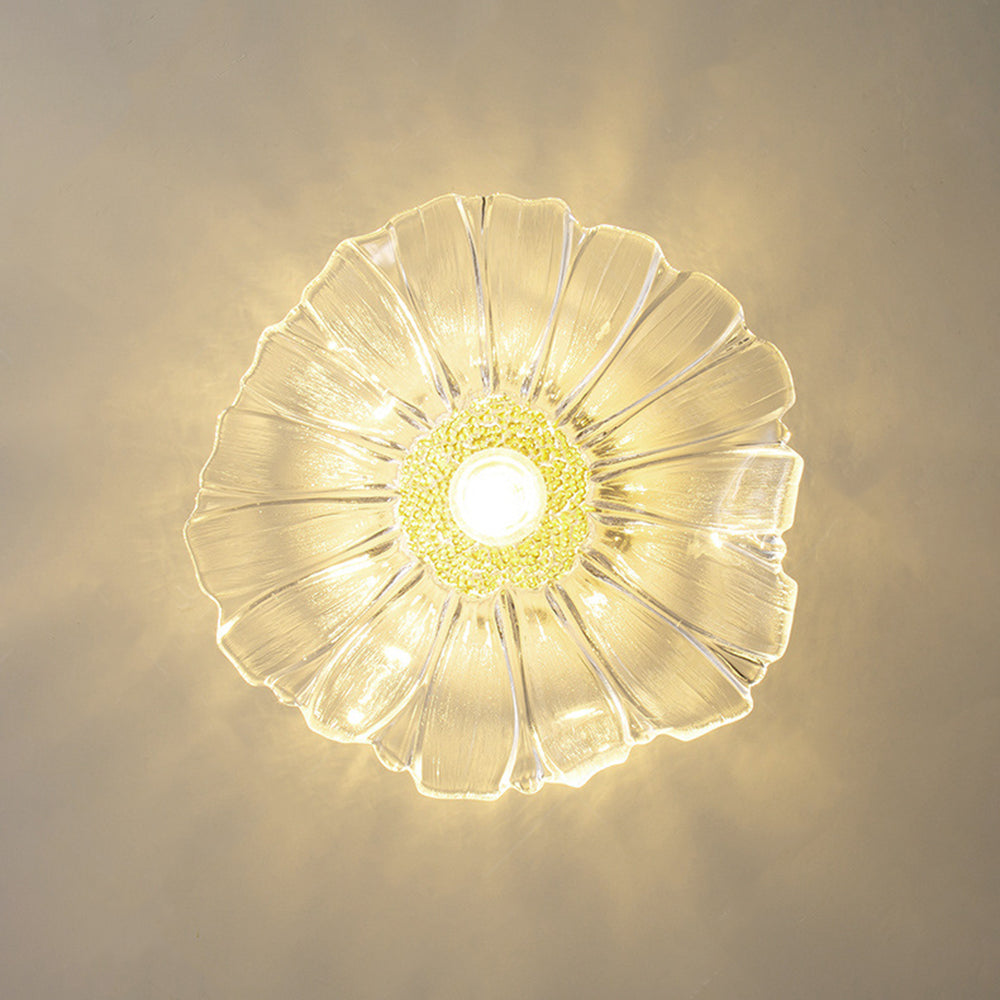 Arisha Art Deco Flower Glass Flush Mount Ceiling Light