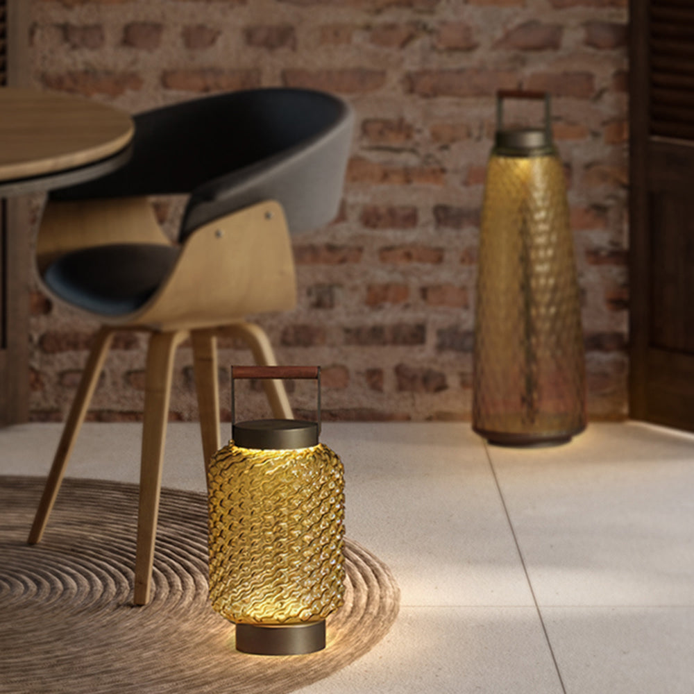 Valentina Vintage Lantern Metal/Glass Outdoor Floor Lamp