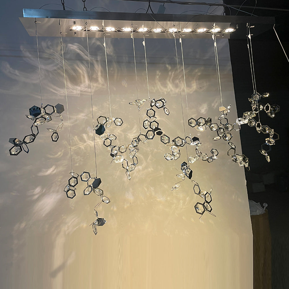 Olivia Modern Sheet Crystal Chandelier Living Room - Letslighting