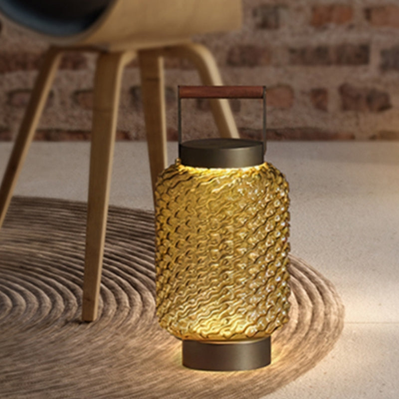 Valentina Vintage Lantern Metal/Glass Outdoor Floor Lamp