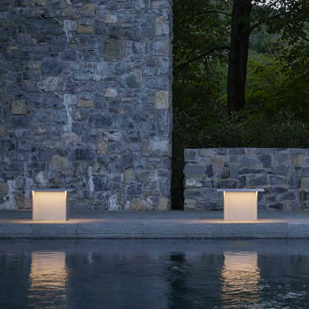 Ray Modern Metal Rectangular Solar Outdoor Path Light
