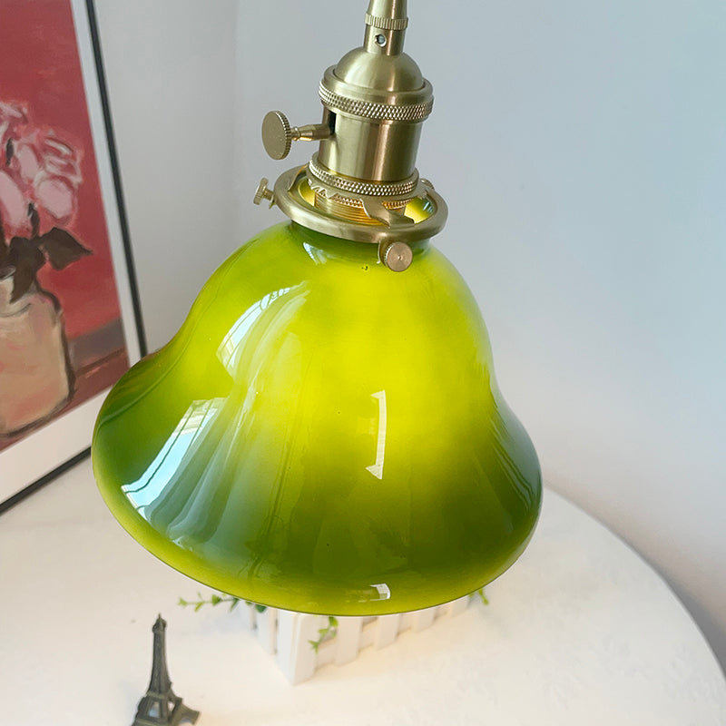Valentina Rustic Vintage LED Pendant Light Copper Glass Dining Room
