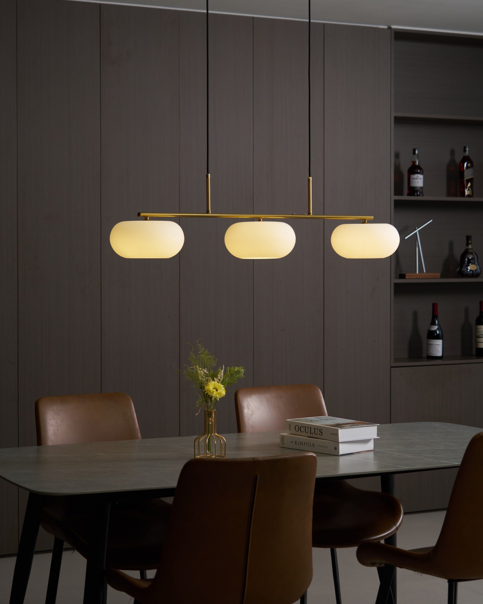Lustra Pendant Lamp 3-Light Globe Shaped Linear - Letslighting